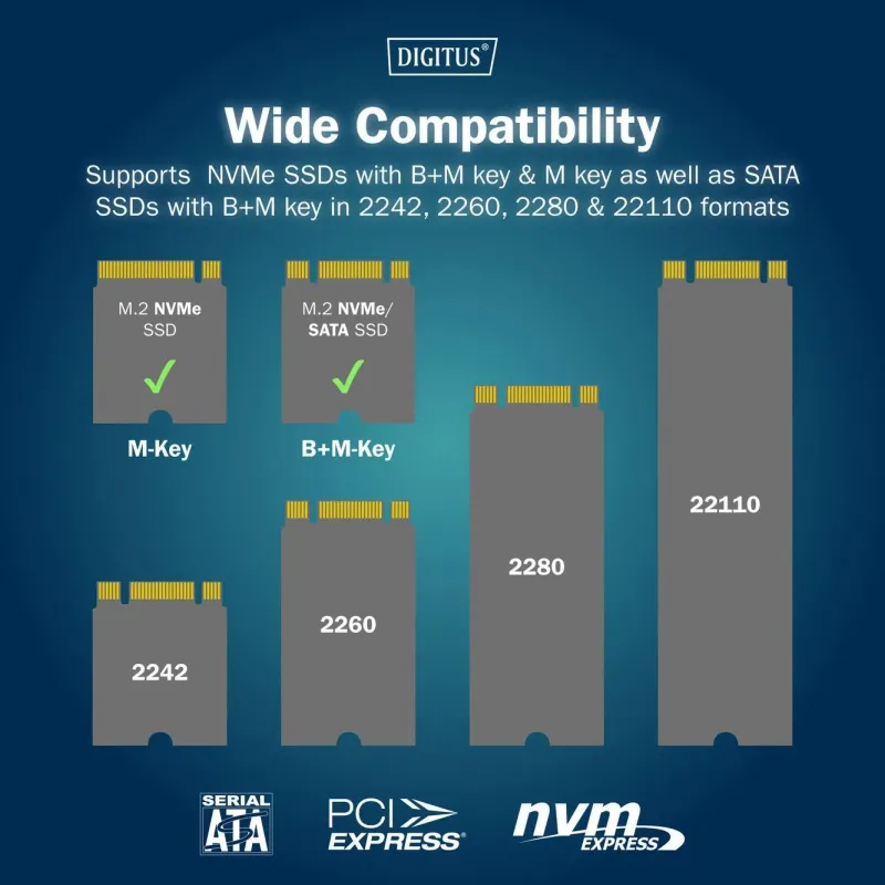 Stacja dokująca DIGITUS USB-C 3.2 Gen2 dla dysków SSD | PartsPC.pl