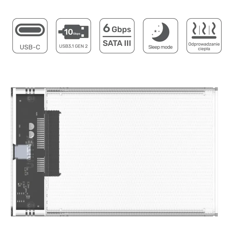 Obudowa na dysk Unitek S1103A USB 3.1 HDD/SSD SATA 6G UASP… | PartsPC.pl