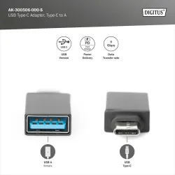 Adapter DIGITUS USB 3.0 SuperSpeed Typ USB C/USB A M/Ż | PartsPC.pl