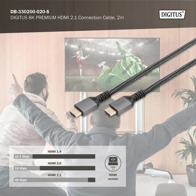 Kabel HDMI 2.1 DIGITUS PREMIUM połączeniowy Ultra | PartsPC.pl