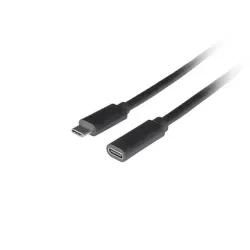 Przedłużacz Lanberg USB-C M/F 3.1 0,5m czarny