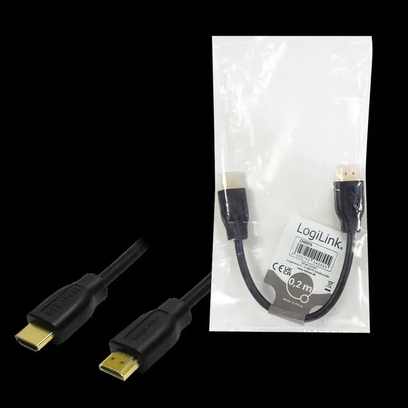 Kabel HDMI LogiLink CH0076 v1.4 GOLD, 0,2m | PartsPC.pl