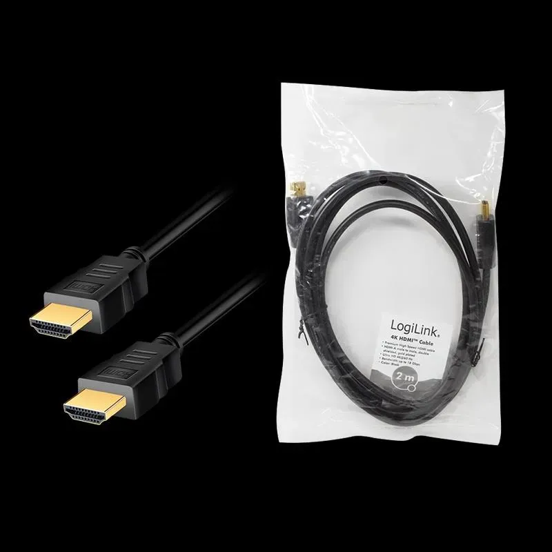 Kabel HDMI LogiLink CH0101 v2.0, CCS, czarny, 2m | PartsPC.pl