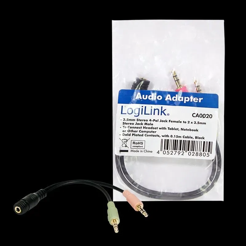 Adapter audio stereo LogiLink CA0020 3,5mm jack (F) 2x | PartsPC.pl