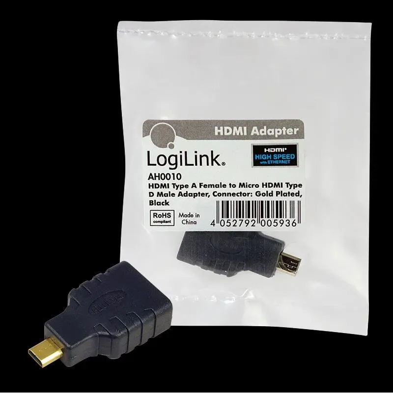Adapter HDMI LogiLink AH0010 HDMI A micro HDMI D | PartsPC.pl