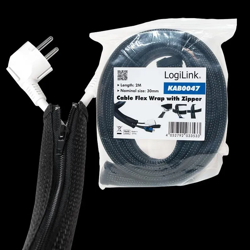 Organizer kabli KAB0047 LogiLink elastyczny, z suwakiem | PartsPC.pl