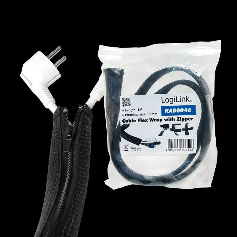 Organizer kabli LogiLink KAB0046 elastyczny, z suwakiem
