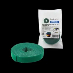Organizer kabli LogiLink KAB0054 taśma 4m, rolka zielona | PartsPC.pl