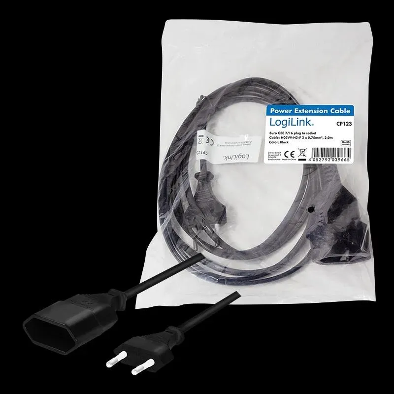 Przedłużacz kabla zasilającego LogiLink CP123 Euro CEE | PartsPC.pl