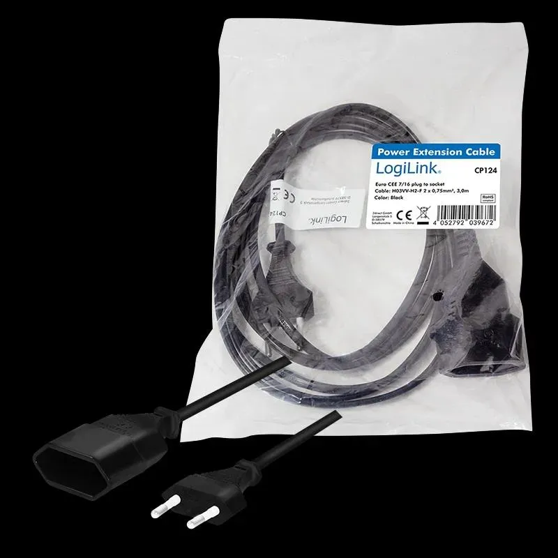 Przedłużacz kabla zasilającego LogiLink CP124 Euro CEE | PartsPC.pl