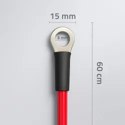 Kabel Qoltec z oczkiem 8mm | przewód akumulatorowy z końcówkami