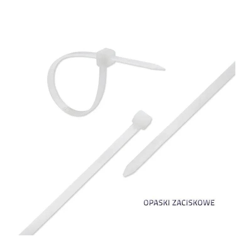 Opaska zaciskowa Qoltec | 2.5*200 | 100szt | nylon UV | | PartsPC.pl