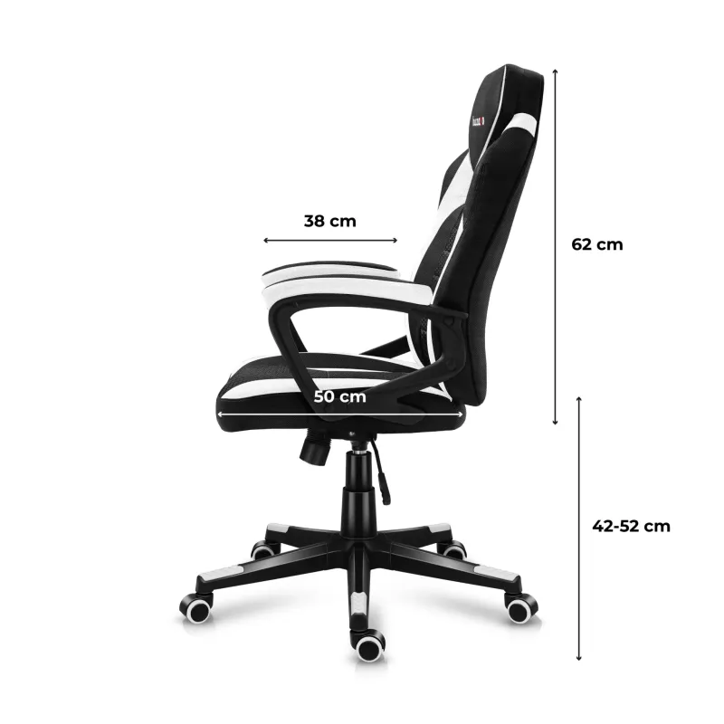 Fotel gamingowy Huzaro Force 2.5 WHITE MESH