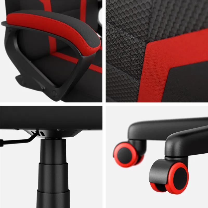 Fotel gamingowy dla dziecka Huzaro Ranger 1.0 Red Mesh