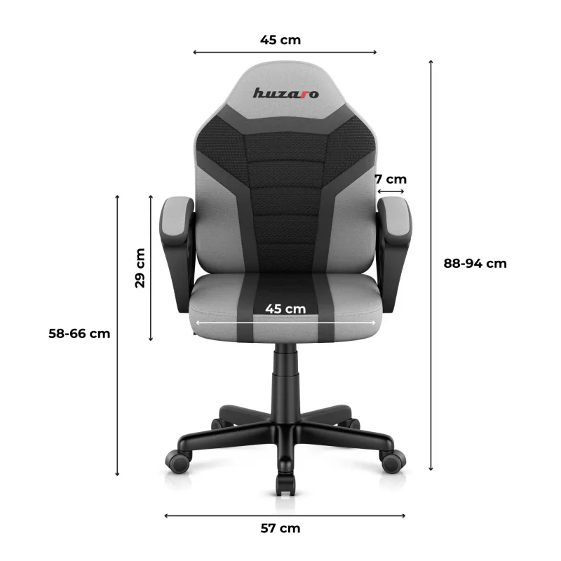 Fotel gamingowy dla dziecka Huzaro Ranger 1.0 Grey Mesh