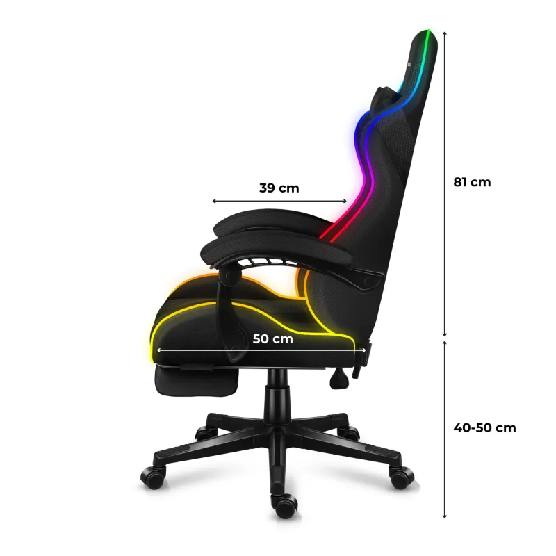 Fotel gamingowy Huzaro Force 4.7 RGB Mesh | PartsPC.pl