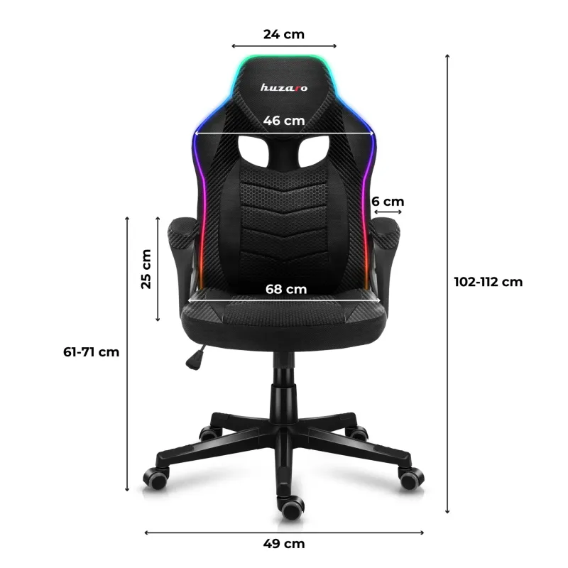 Fotel gamingowy Huzaro FORCE 2.5 RGB Carbon Mesh