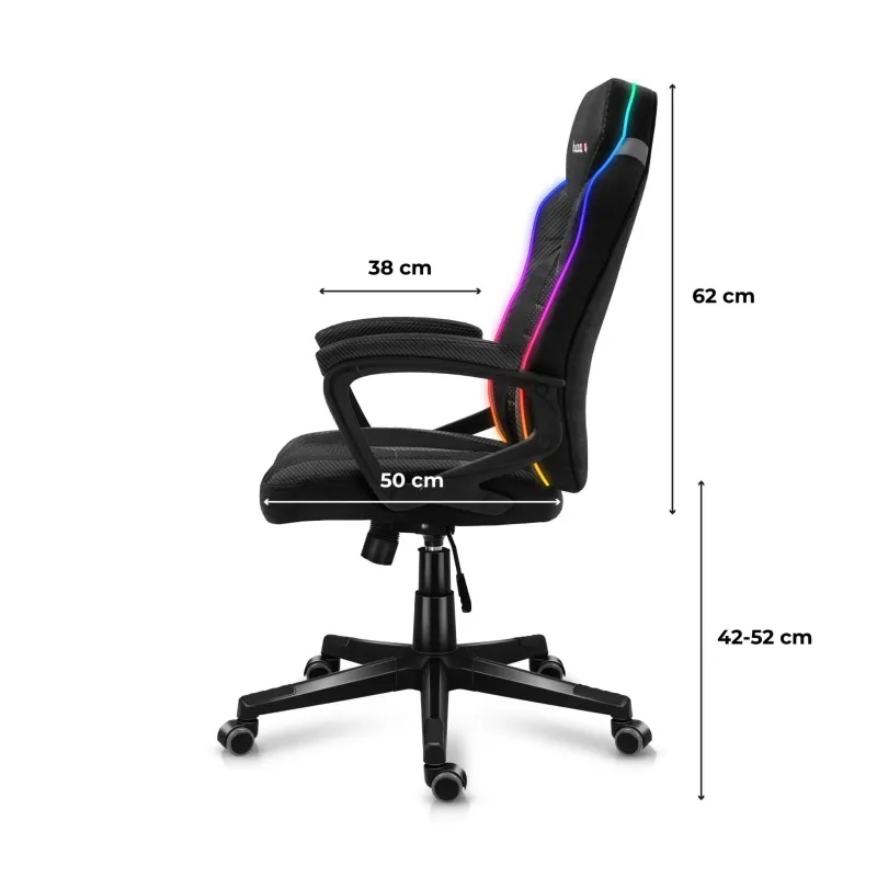 Fotel gamingowy Huzaro FORCE 2.5 RGB Carbon Mesh