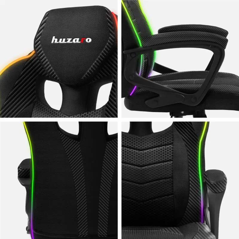 Fotel gamingowy Huzaro FORCE 2.5 RGB Carbon Mesh