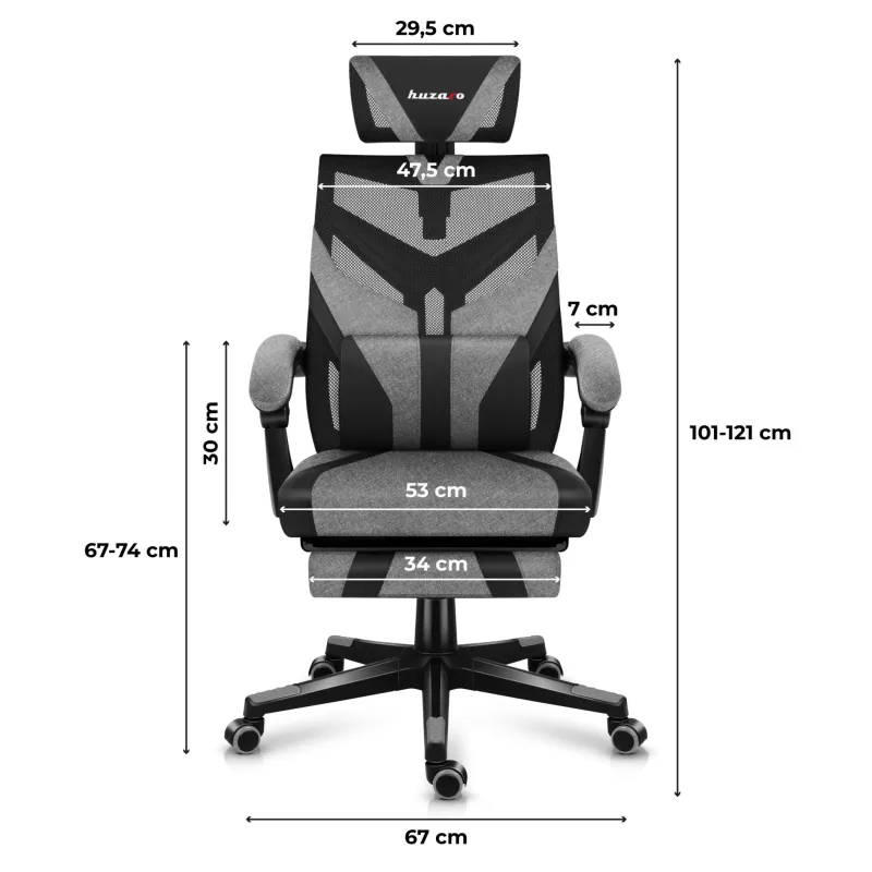 Fotel gamingowy Huzaro Combat 5.0 Grey