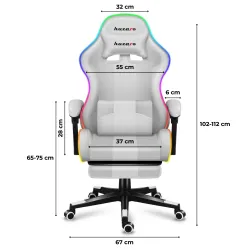 Fotel gamingowy Huzaro FORCE 4.7 RGB White Mesh
