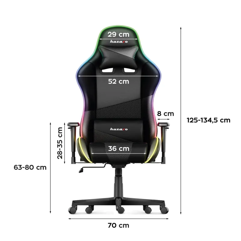 Fotel Gamingowy Huzaro Force 6.2 Black RGB