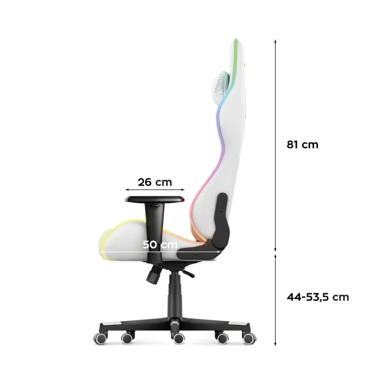 Fotel Gamingowy Huzaro Force 6.2 White RGB