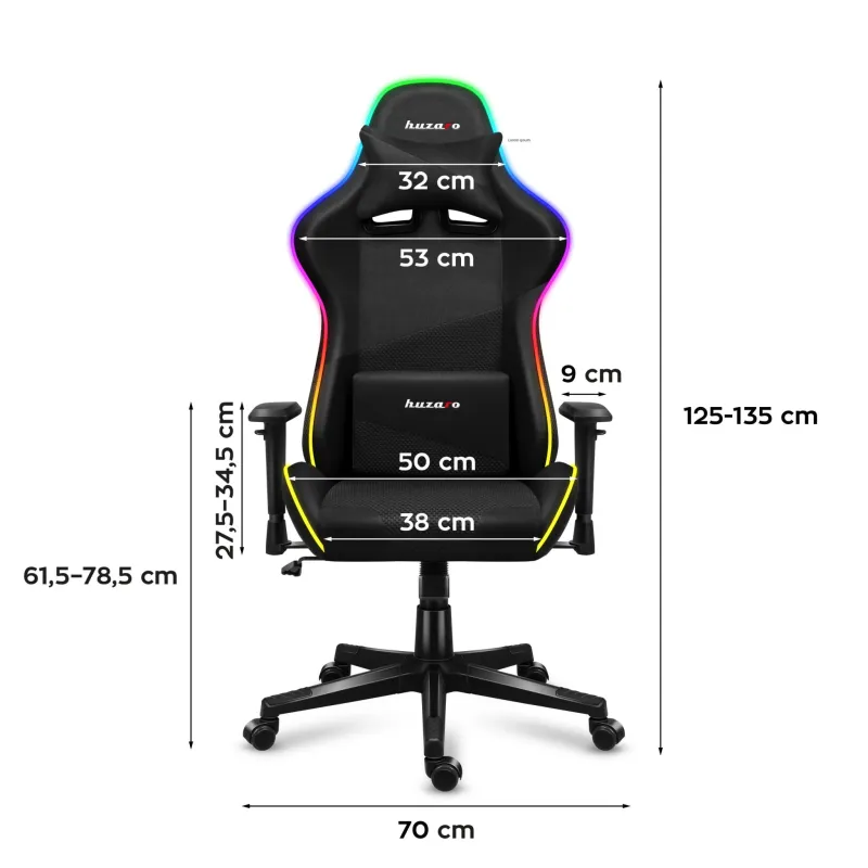 Fotel gamingowy Huzaro Force 6.3 RGB Mesh