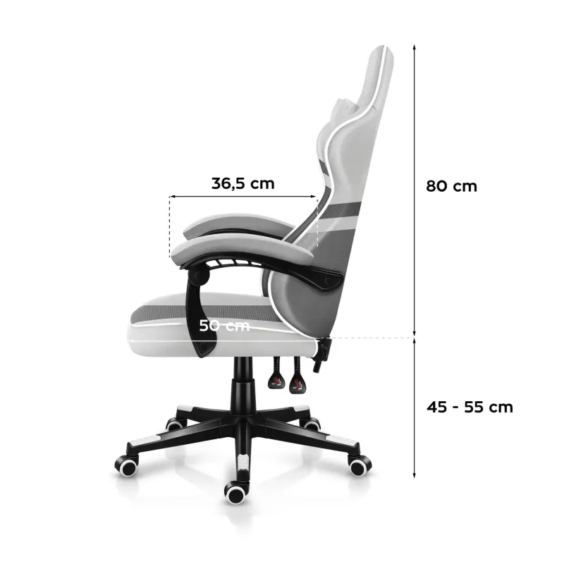 Fotel gamingowy Huzaro Force 4.4 White Mesh