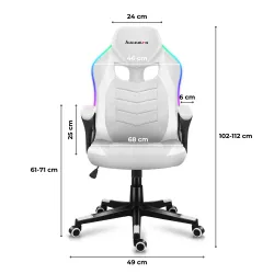 Fotel gamingowy Huzaro Force 2.5 RGB White Mesh