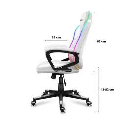Fotel gamingowy Huzaro Force 2.5 RGB White Mesh