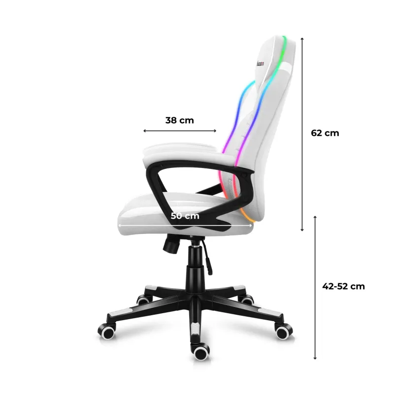 Fotel gamingowy Huzaro Force 2.5 RGB White Mesh