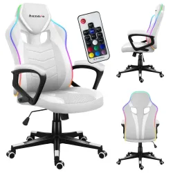 Fotel gamingowy Huzaro Force 2.5 RGB White Mesh