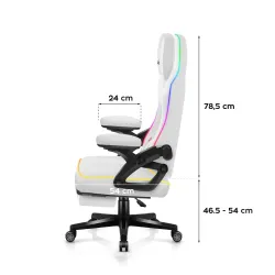 Fotel gamingowy Huzaro Force 4.6 RGB White Mesh