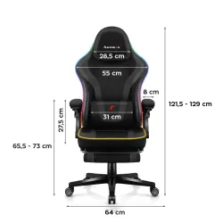 Fotel gamingowy Huzaro Force 4.6 RGB Black Mesh