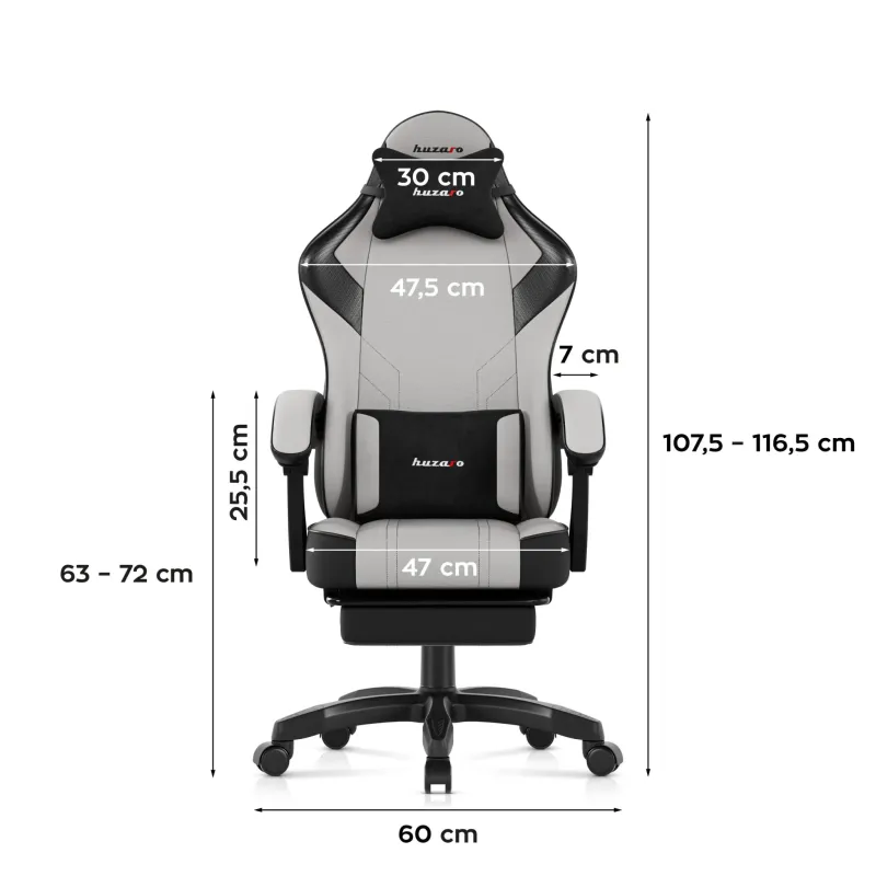 Fotel gamingowy Huzaro Force 3.7 Grey