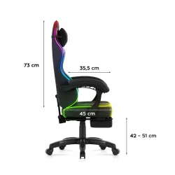 Fotel gamingowy Huzaro Force 3.7 RGB Black | PartsPC.pl