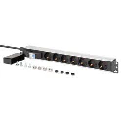 Listwa zasilająca DIGITUS PDU Rack 19" z wyłącznikiem nadprądowym Typ C 16A