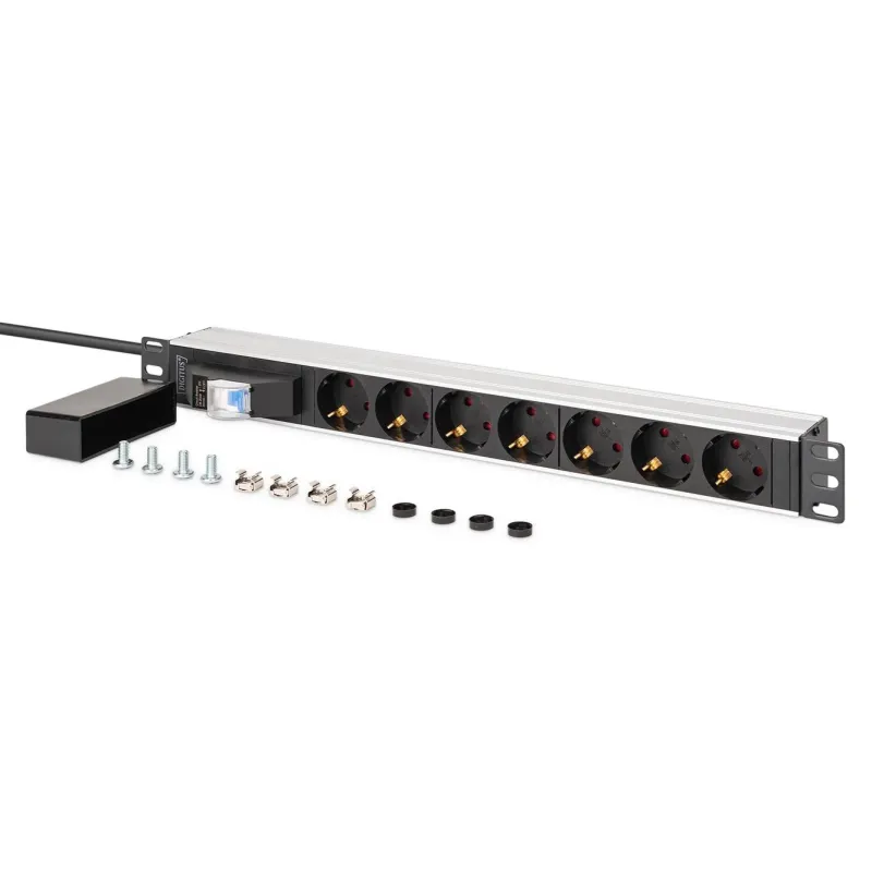 Listwa zasilająca DIGITUS PDU Rack 19" z wyłącznikiem nadprądowym Typ C 16A