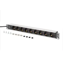 Listwa zasilająca DIGITUS PDU Rack 19" z bezpiecznikiem przeciążeniowym, 9