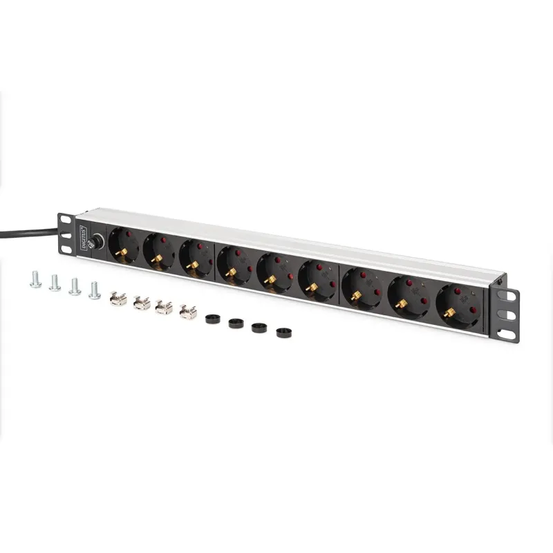 Listwa zasilająca DIGITUS PDU Rack 19" z bezpiecznikiem przeciążeniowym, 9