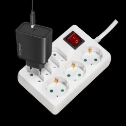 Listwa zasilająca LogiLink LPS210 7 gniazd Schuko/Euro | PartsPC.pl