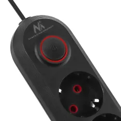 Listwa zasilająca Maclean MCE394 B, przedłużacz 3gniazda + 3xUSB, 110-240V