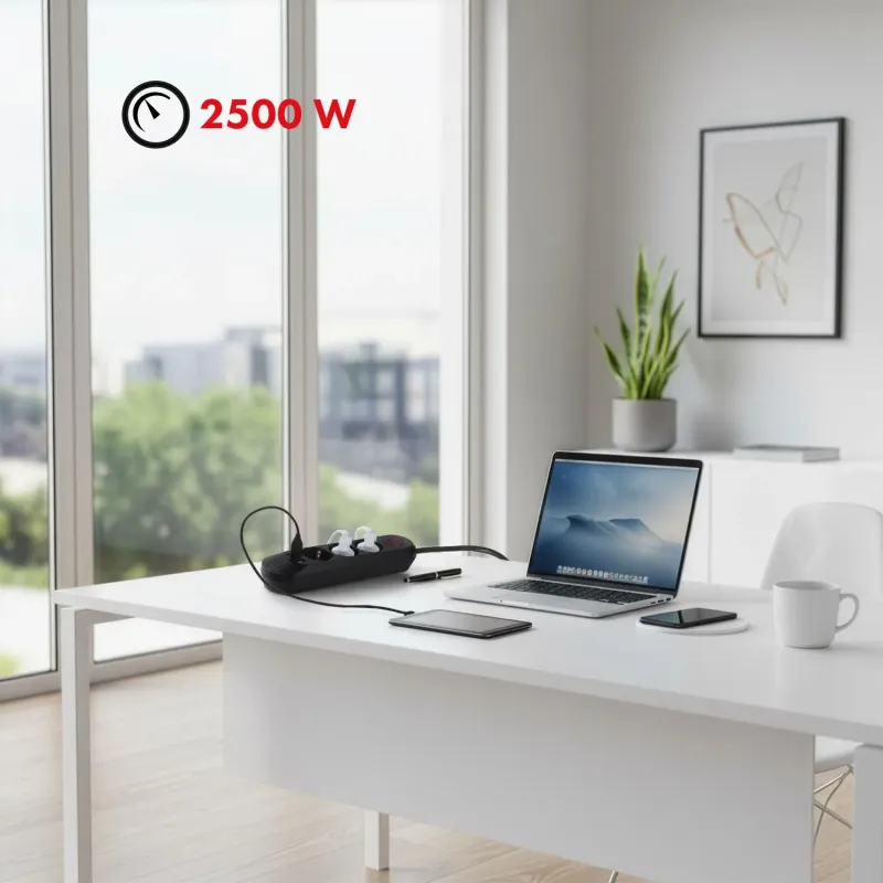 Listwa zasilająca Maclean MCE394 B, przedłużacz 3gniazda + 3xUSB, 110-240V