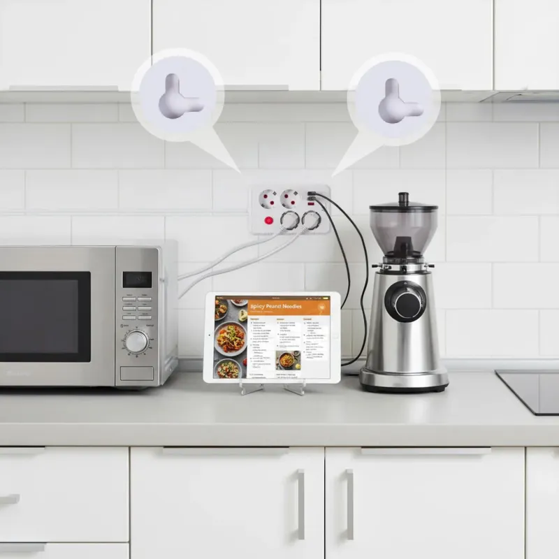 Listwa zasilająca Maclean MCE392 W, przedłużacz 4 gniazda + 3xUSB, 110-240V