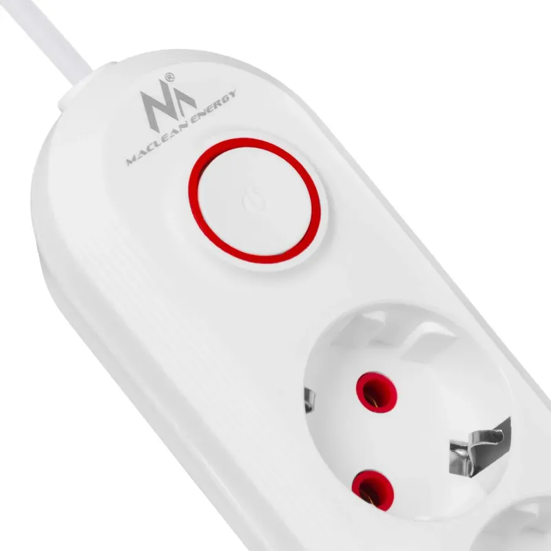 Listwa zasilająca Maclean MCE395 W, przedłużacz 5 gniazd + 3xUSB, 110-240V