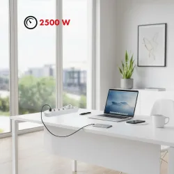 Listwa zasilająca Maclean MCE395 W, przedłużacz 5 gniazd + 3xUSB, 110-240V