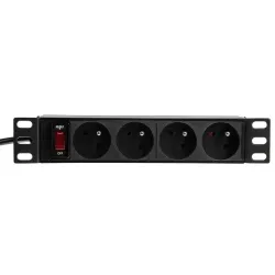 Listwa zasilająca PDU Netrack 10'' 1U, 230V/16A, 4xE, ALU | PartsPC.pl