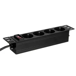Listwa zasilająca PDU Netrack 10'' 1U, 230V/16A, 4xE, ALU | PartsPC.pl
