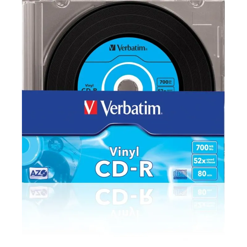 Płyty CD-R Verbatim 52x 700MB (Slim 10) VINYL AZO